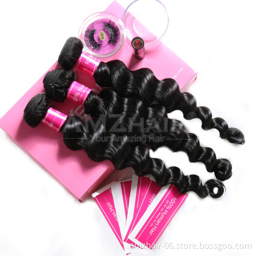 100% Real Mink Virgin Brazilian Hair Cuticle Aligned Extension Bundles From China 11A Deep Loose Human Hair Weaving Double Drawn